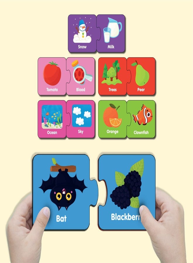 YaYplay Yay Play Color Match 2 Piece Wooden Jigsaw Puzzle, Set of 6 Wooden Puzzle for Kids, Montessori Early Educational Pre School Puzzle Toys for 2+ Years Kid - Image 1